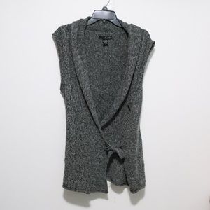 Willi Smith Gray Sleeveless Cardigan